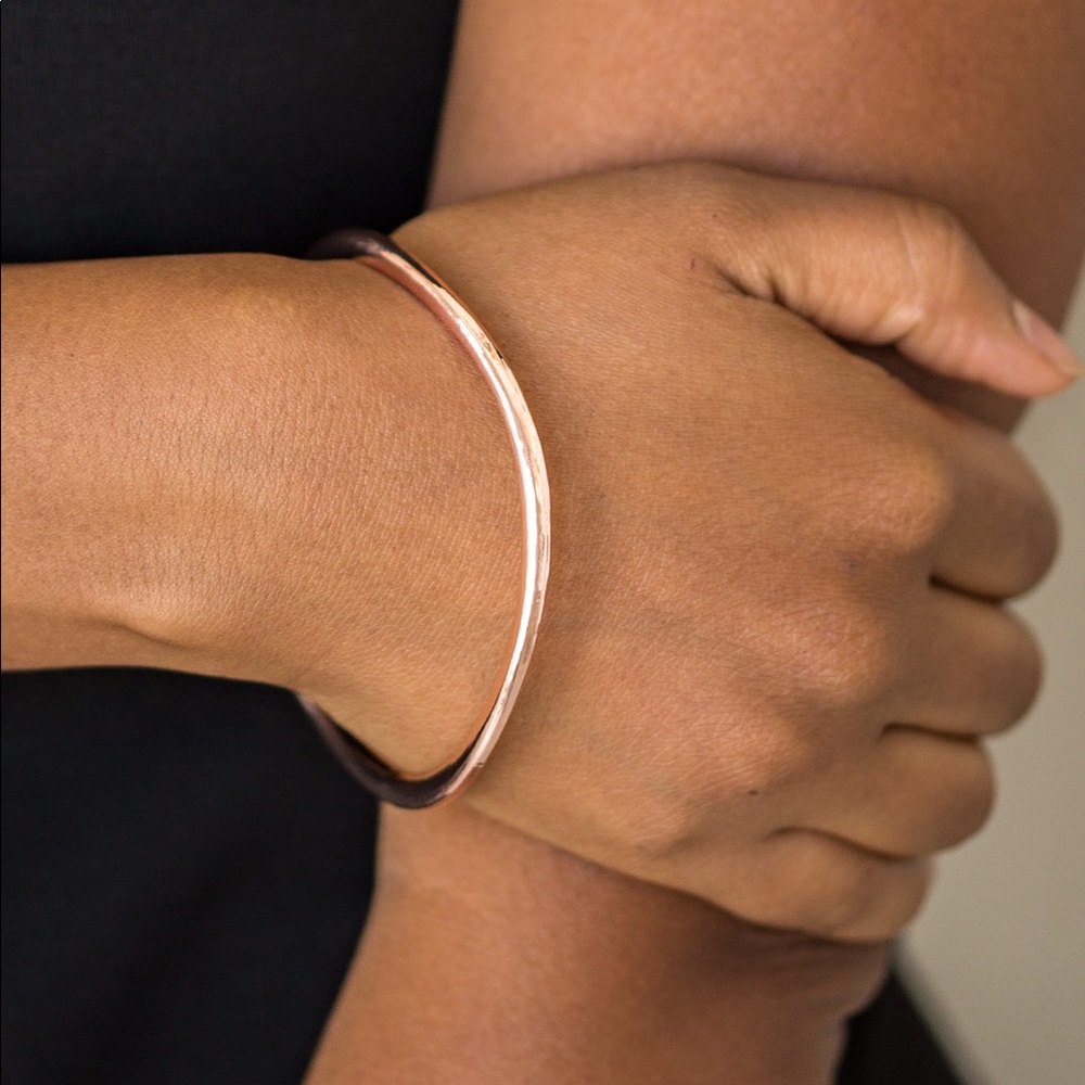 Awesomely asymmetrical rose gold bracelet